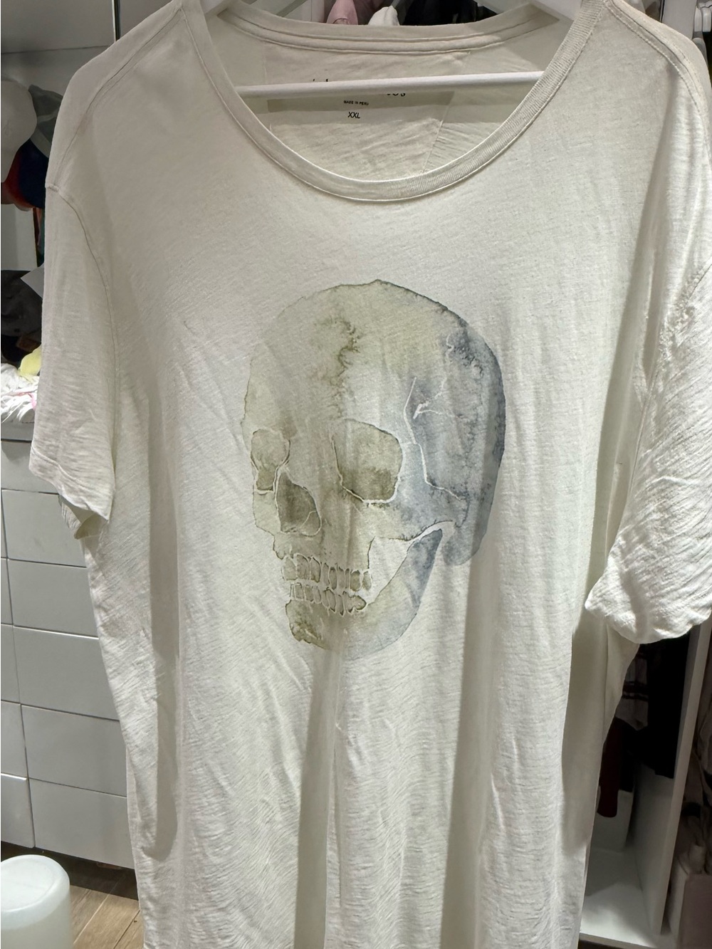 John Varvatos Skull Graphic Tee | 100% Cotton | Oversized XXL | 90% New